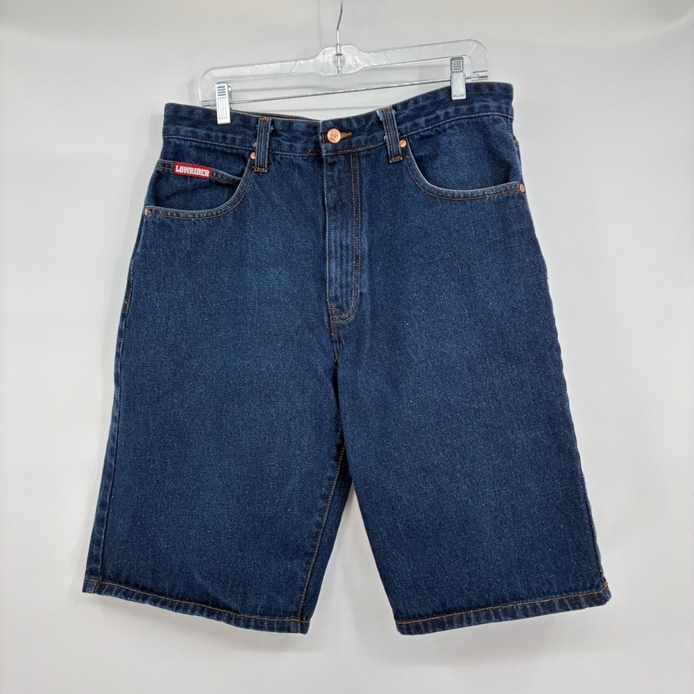 Lowrider Vintage Mens Y2K Denim Jean Shorts Streetwear Baggy Size 34